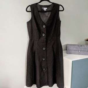 Carole Little Linen black sleeveless midi dress 12